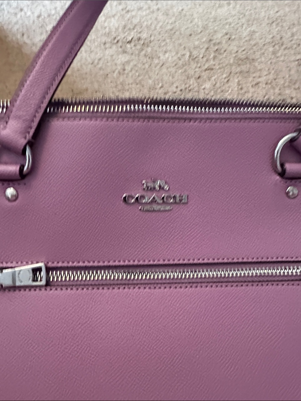 Coach Lilac Leather Tote Bag - Picture 2 of 9